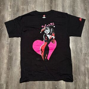 DC Comics Black and Pink Harley Quinn Short Sleeve Tee